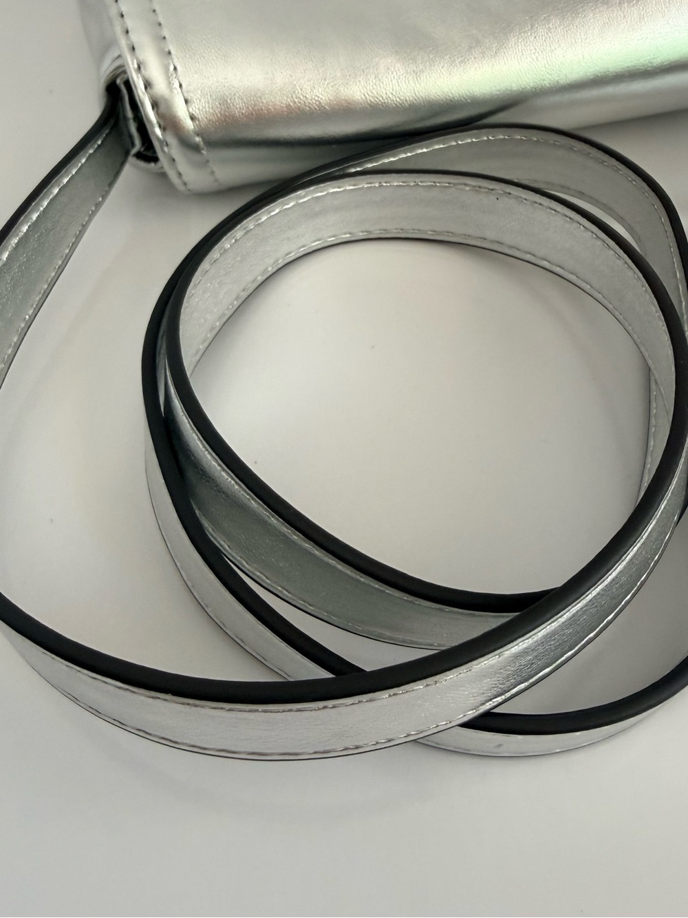 Vince Camuto Silver Metallic Crossbody with Embossed Crest - Picture 8 of 8